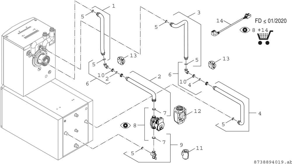 BOSCH Speicher-Anschlussgruppe BCC33 für GC7000F und GC8000IF 