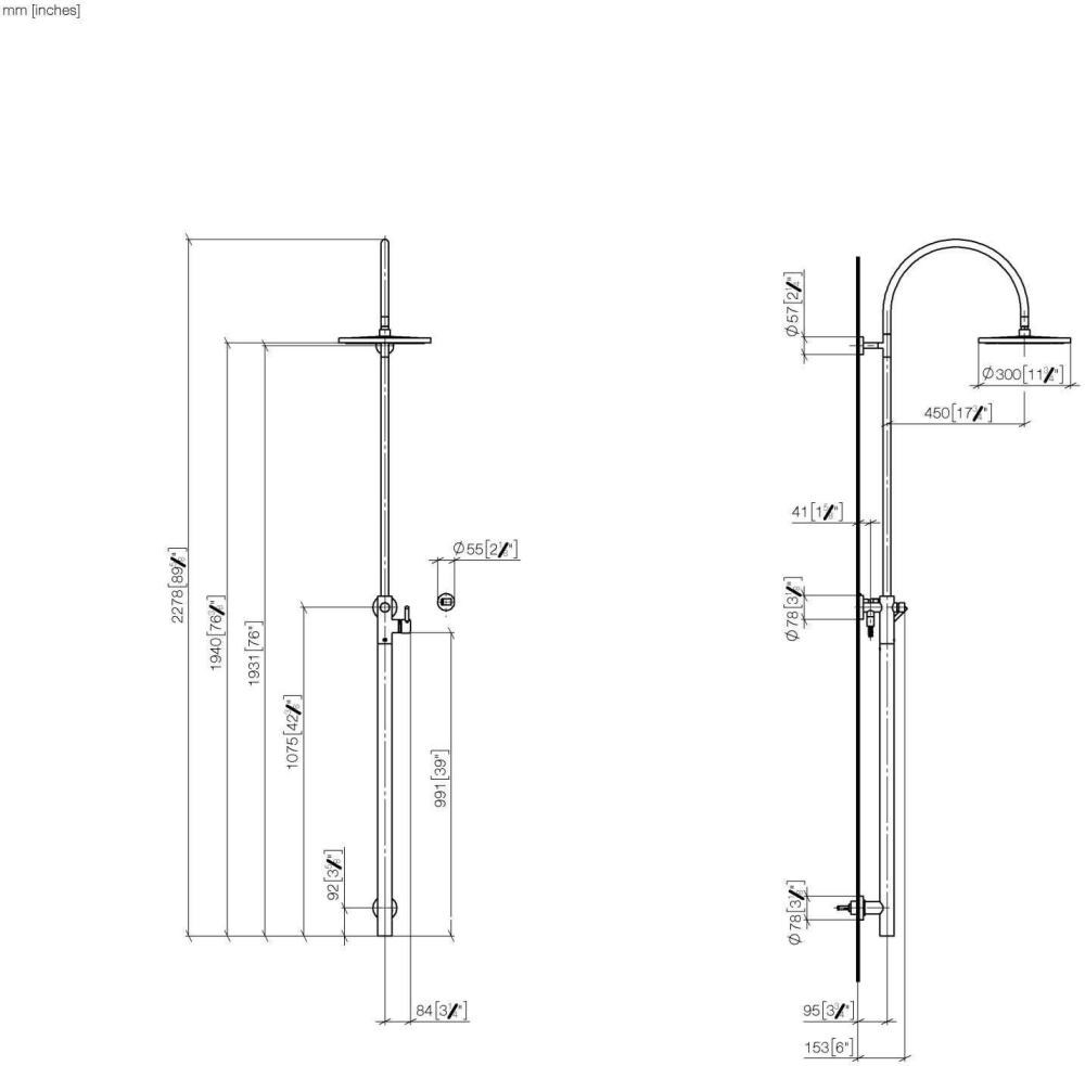 Dornbracht Duschgarnitur Meta m Brause-EHM, Ausl. Standbr. 450mm  