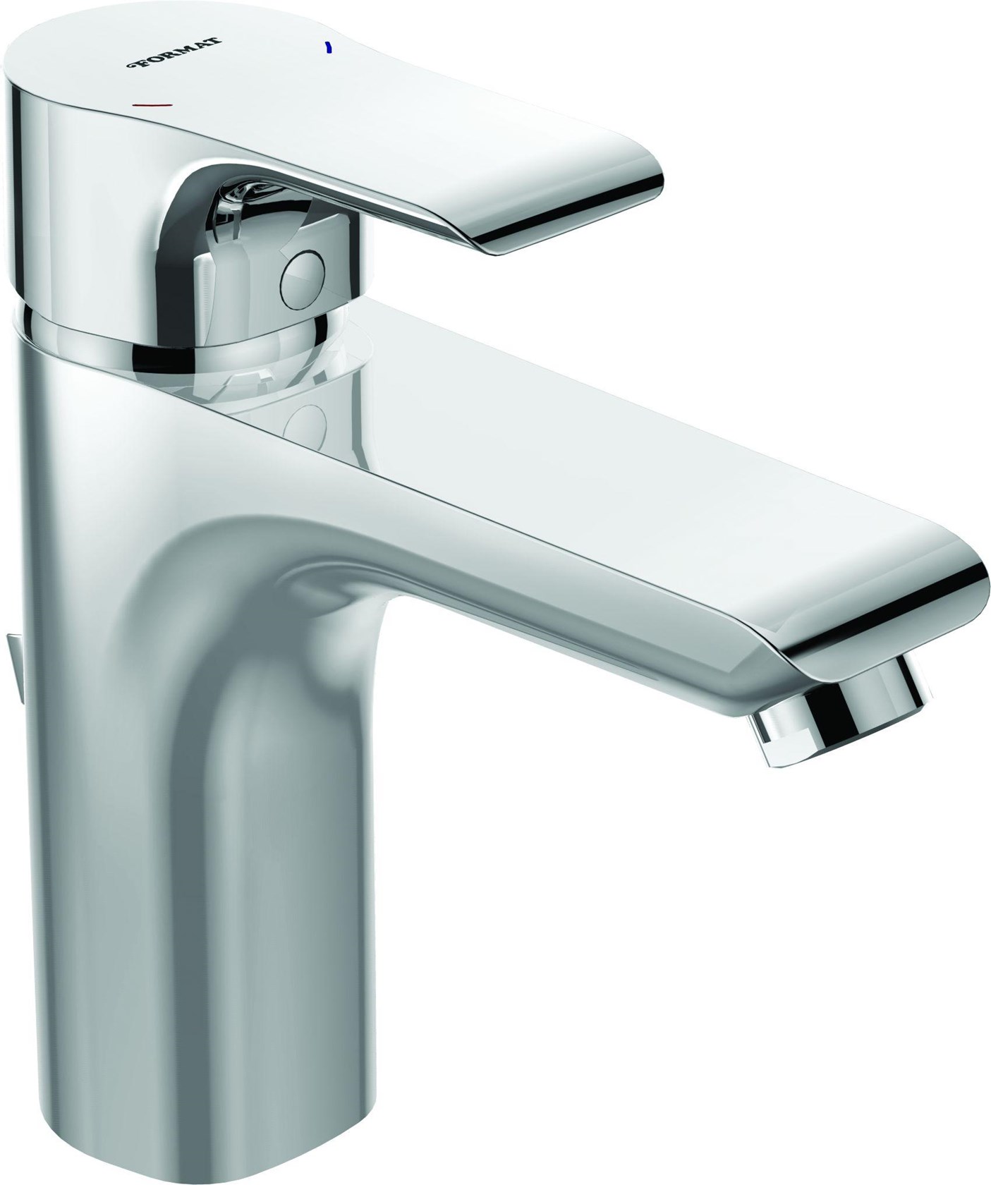 FORMAT Design WT-Einhebelmischer XL chrom, mit Ablaufgarnitur  