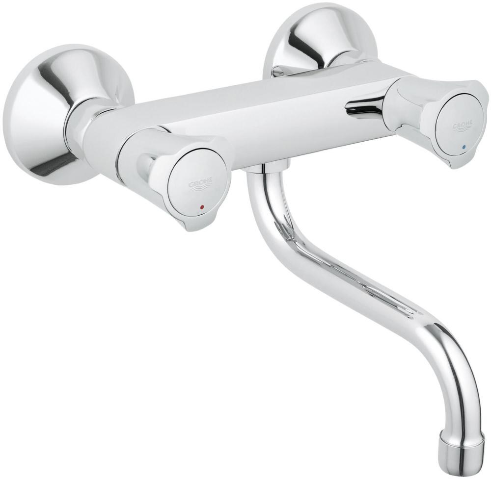 GROHE 2-Gr-Spültisch-Wand-Armatur Costa chr, schwenkb. Auslauf 