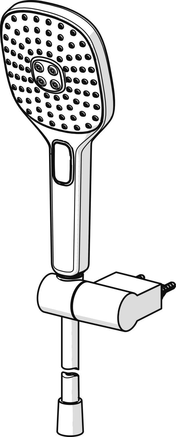 Hansa Schlauchbrausegar. HANSAACTIVEJET Handbrause, 3-strahlig 